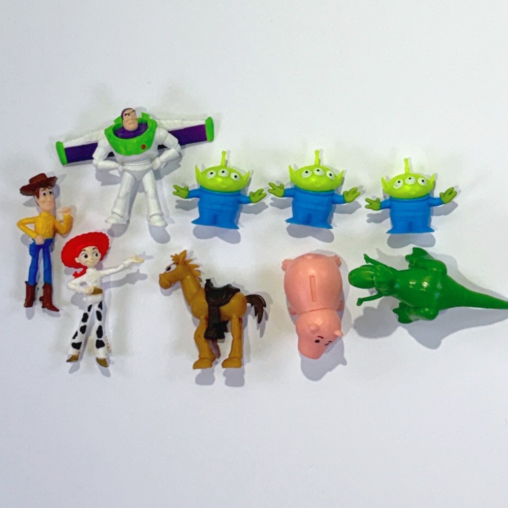 Disney Pixar Toy Story Figure Lot Woody Buzz Jessie Rex Hamm 9pc Set 1145B2